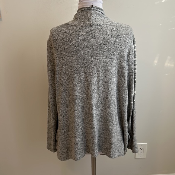 Joseph Ribkoff Heather Gray Open Draped Cardigan - Picture 4 of 8